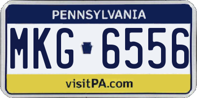 PA license plate MKG6556
