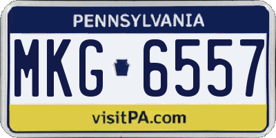 PA license plate MKG6557