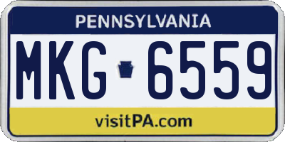 PA license plate MKG6559