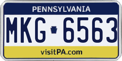 PA license plate MKG6563