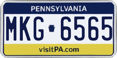 PA license plate MKG6565
