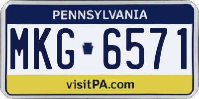 PA license plate MKG6571