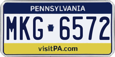 PA license plate MKG6572