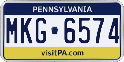 PA license plate MKG6574