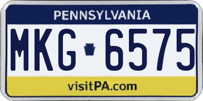 PA license plate MKG6575