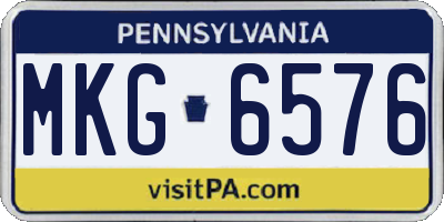 PA license plate MKG6576