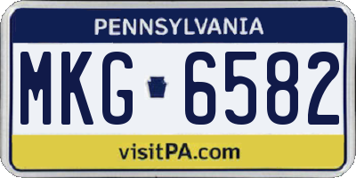 PA license plate MKG6582