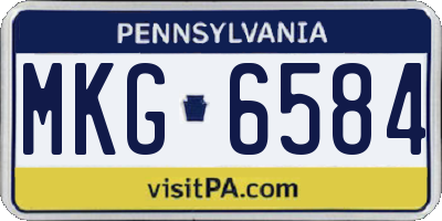 PA license plate MKG6584