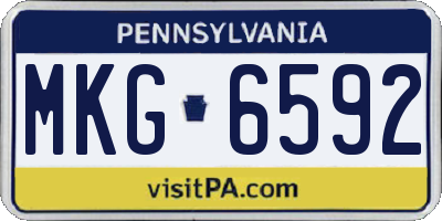 PA license plate MKG6592