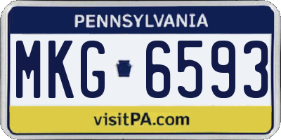 PA license plate MKG6593