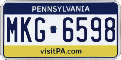 PA license plate MKG6598