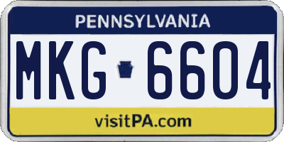 PA license plate MKG6604