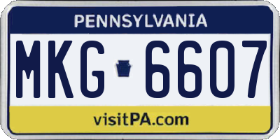 PA license plate MKG6607