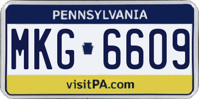 PA license plate MKG6609