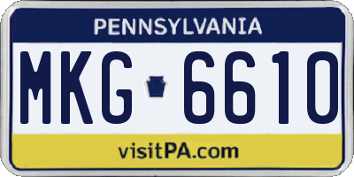 PA license plate MKG6610