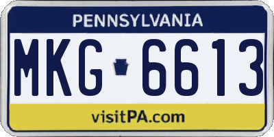 PA license plate MKG6613