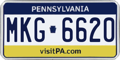 PA license plate MKG6620
