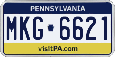 PA license plate MKG6621