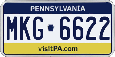 PA license plate MKG6622