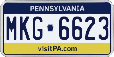 PA license plate MKG6623
