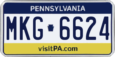PA license plate MKG6624