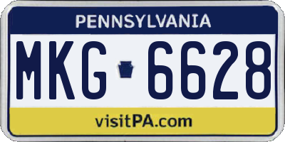 PA license plate MKG6628