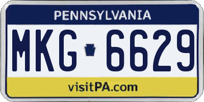PA license plate MKG6629