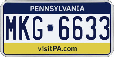 PA license plate MKG6633