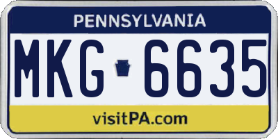 PA license plate MKG6635
