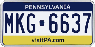 PA license plate MKG6637