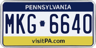 PA license plate MKG6640