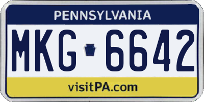 PA license plate MKG6642
