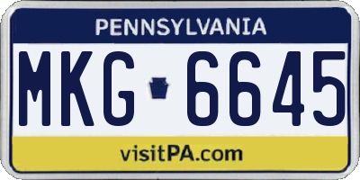 PA license plate MKG6645