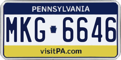 PA license plate MKG6646