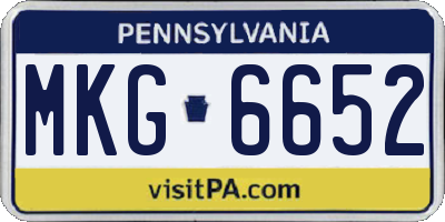 PA license plate MKG6652