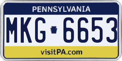 PA license plate MKG6653