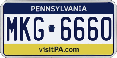 PA license plate MKG6660