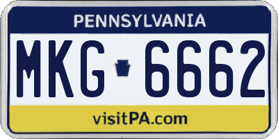 PA license plate MKG6662