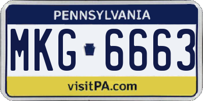 PA license plate MKG6663