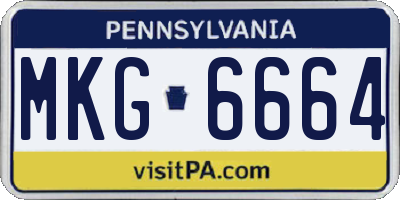 PA license plate MKG6664