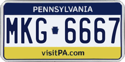 PA license plate MKG6667
