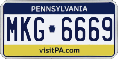 PA license plate MKG6669