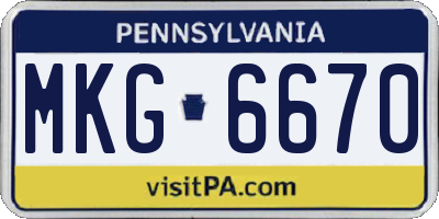 PA license plate MKG6670