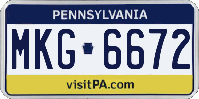 PA license plate MKG6672