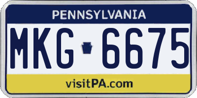 PA license plate MKG6675