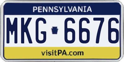 PA license plate MKG6676