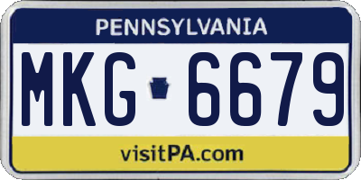 PA license plate MKG6679