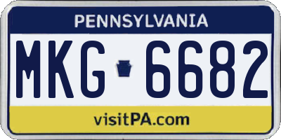 PA license plate MKG6682