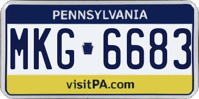 PA license plate MKG6683