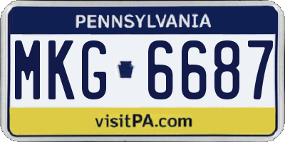 PA license plate MKG6687